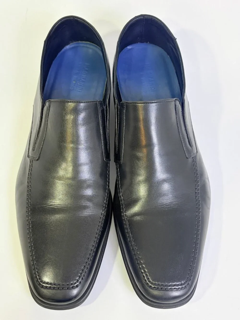 MAGNANNI Linea Merino Black Soft Leather Loafers Mens US 13 M 16923